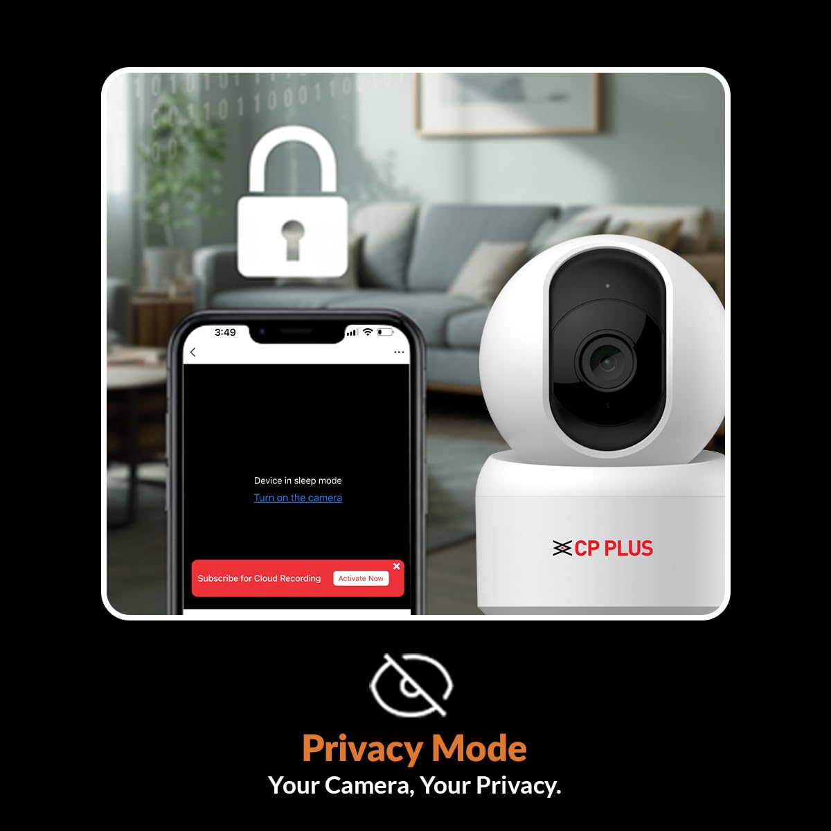 CP PLUS 3MP Smart Wi-Fi CCTV Camera | 360° Pan & Tilt | CTC Cyber Secure Tech | View & Talk | Smart Detection Suite | Night Vision | Cloud Storage | Supports OK Google | CP-E35Q - Image 7