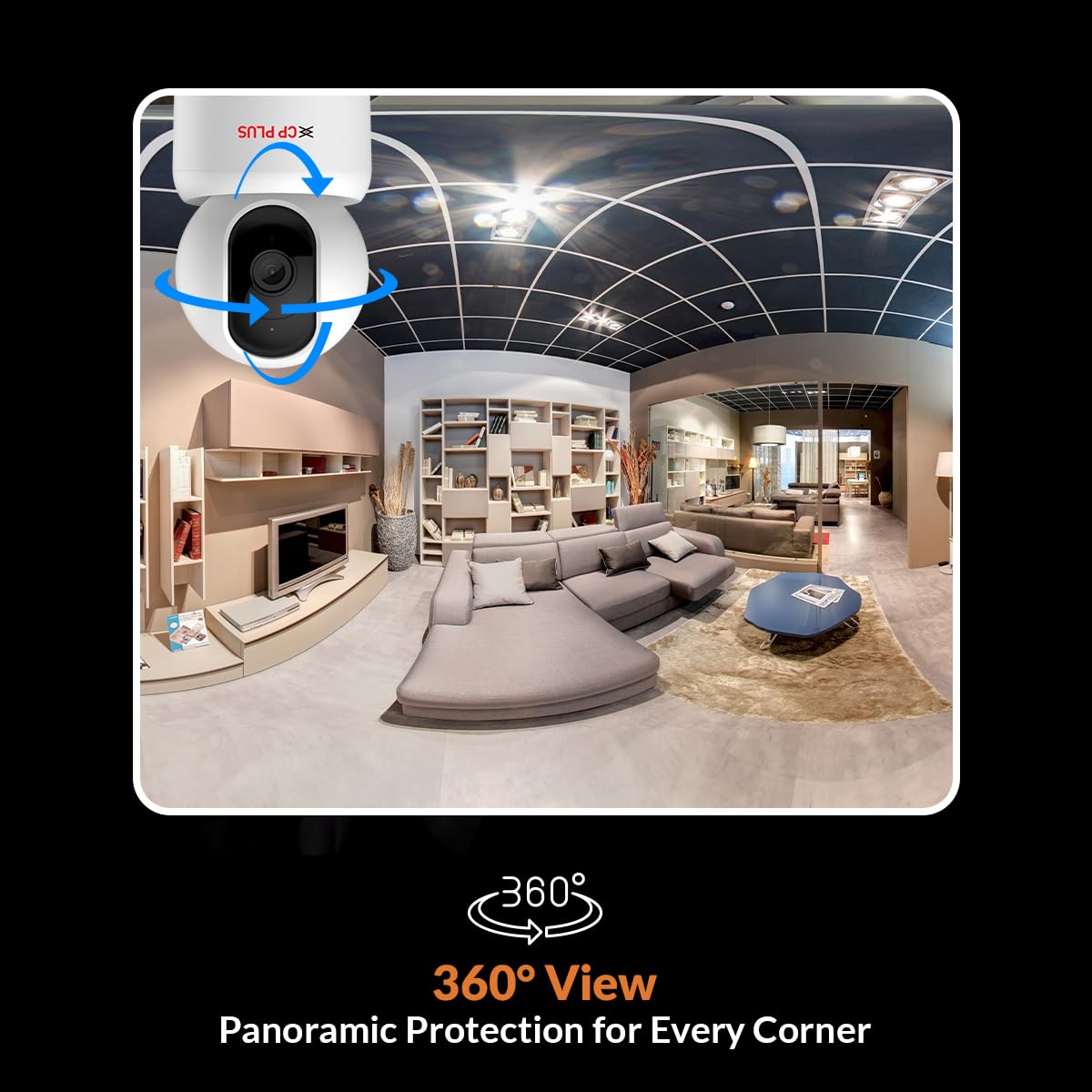 CP PLUS 3MP Smart Wi-Fi CCTV Camera | 360° Pan & Tilt | CTC Cyber Secure Tech | View & Talk | Smart Detection Suite | Night Vision | Cloud Storage | Supports OK Google | CP-E35Q - Image 5