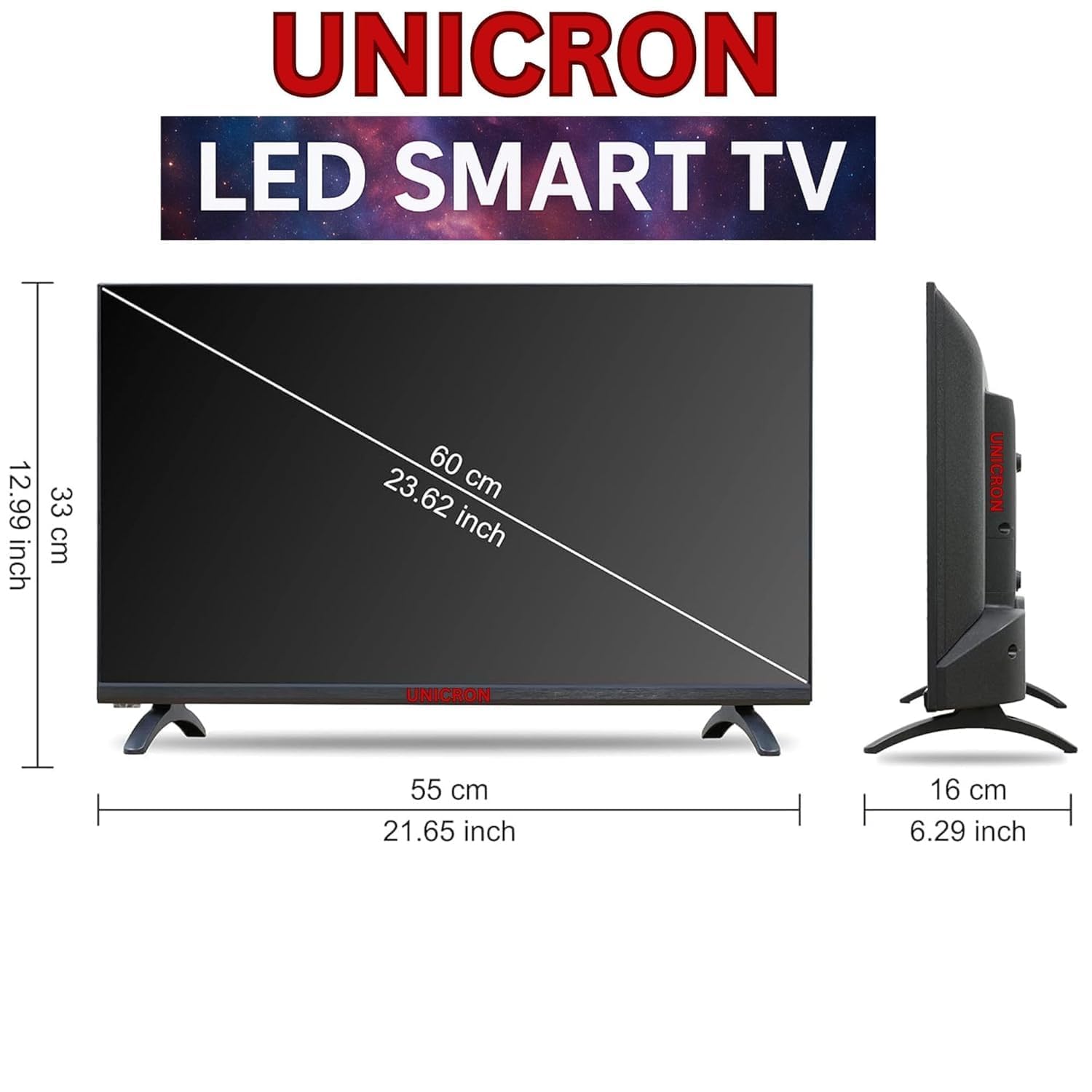 UNICRON 24”INCH Frameless HD Ready Android Smart LED TV | WiFi Enabled | Built-in Apps Compatible (YouTube, Netflix, Prime Video) | HDMI, USB Connectivity | Slim & Stylish - Image 6