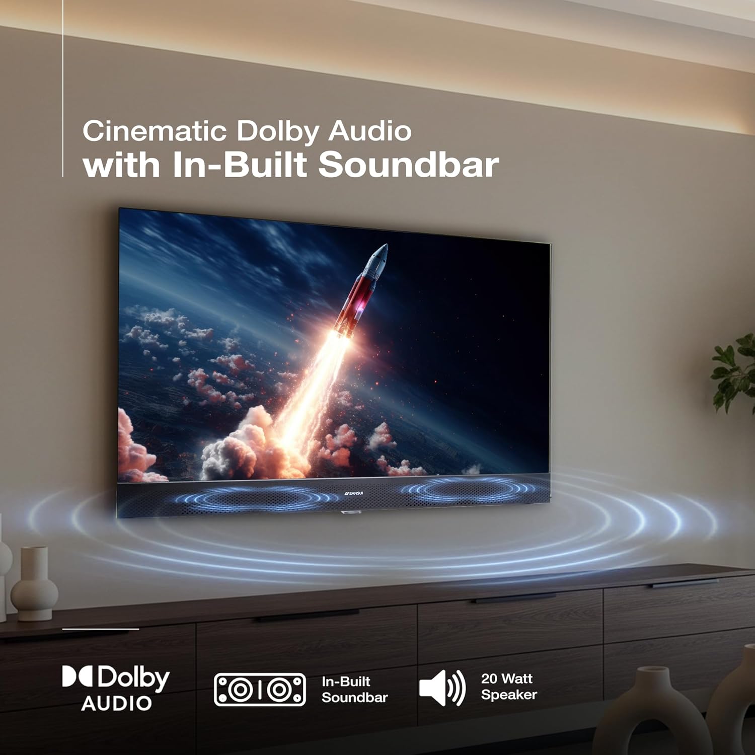 SANSUI 80cm (32)Best Sansui 32 Inch QLED Google TV (JSS32GSQLED, Black) Google TV with QLED Display, HDR10, Dolby Audio, Built-in Soundbar, Filmmaker Mode, 60Hz Refresh Rate JSS32GSQLED (Black) - Image 4