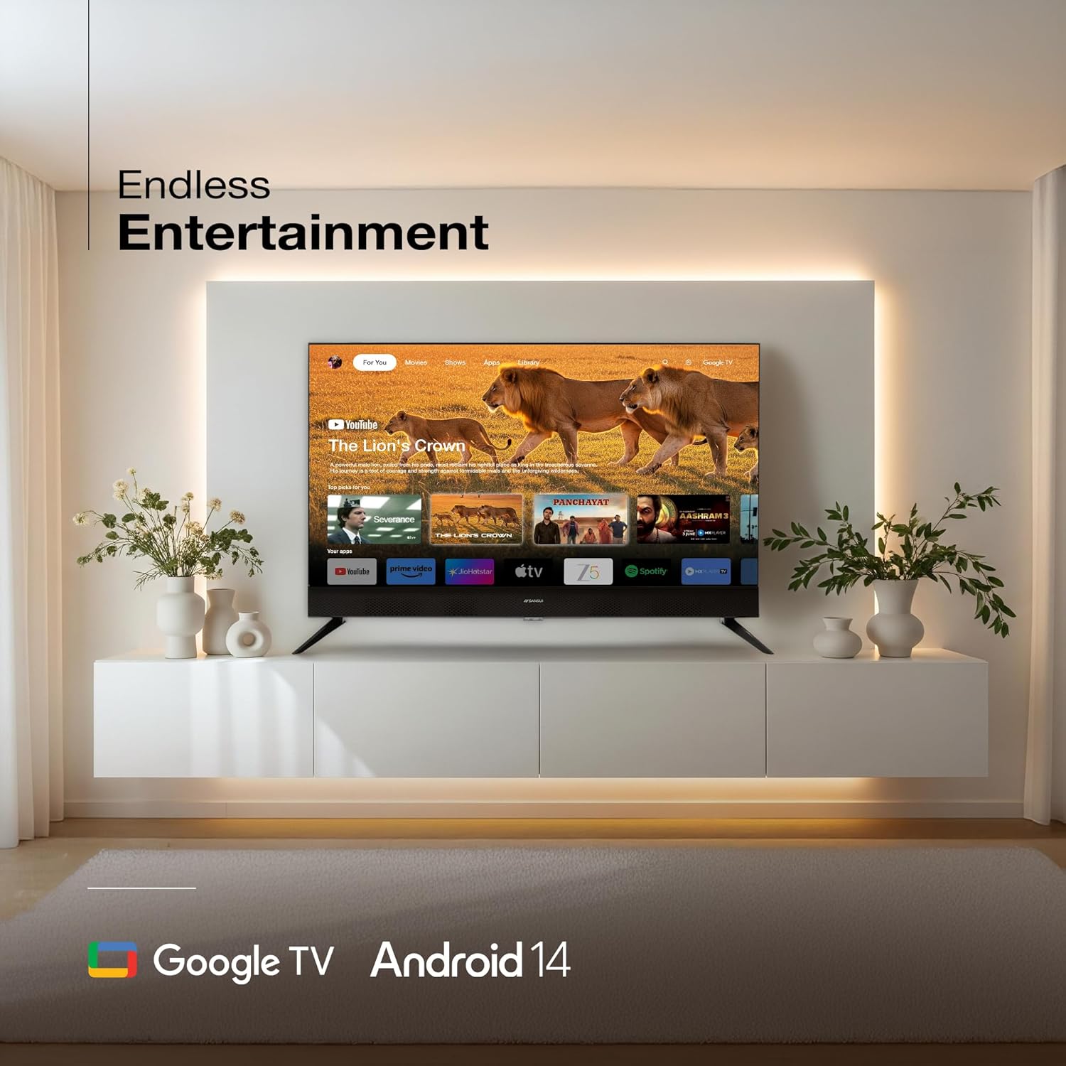 SANSUI 80cm (32)Best Sansui 32 Inch QLED Google TV (JSS32GSQLED, Black) Google TV with QLED Display, HDR10, Dolby Audio, Built-in Soundbar, Filmmaker Mode, 60Hz Refresh Rate JSS32GSQLED (Black) - Image 8